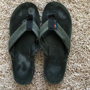 Black Rainbow Single Strap Sandals